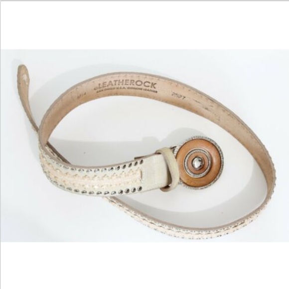 Leatherock Belt Metal Studs Saddle Leather San Diego USA M34 main image 2